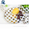 Dinnerware Round Shape Table Dishes With Polka Dot